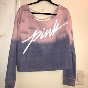 PINK Cold shoulder crew